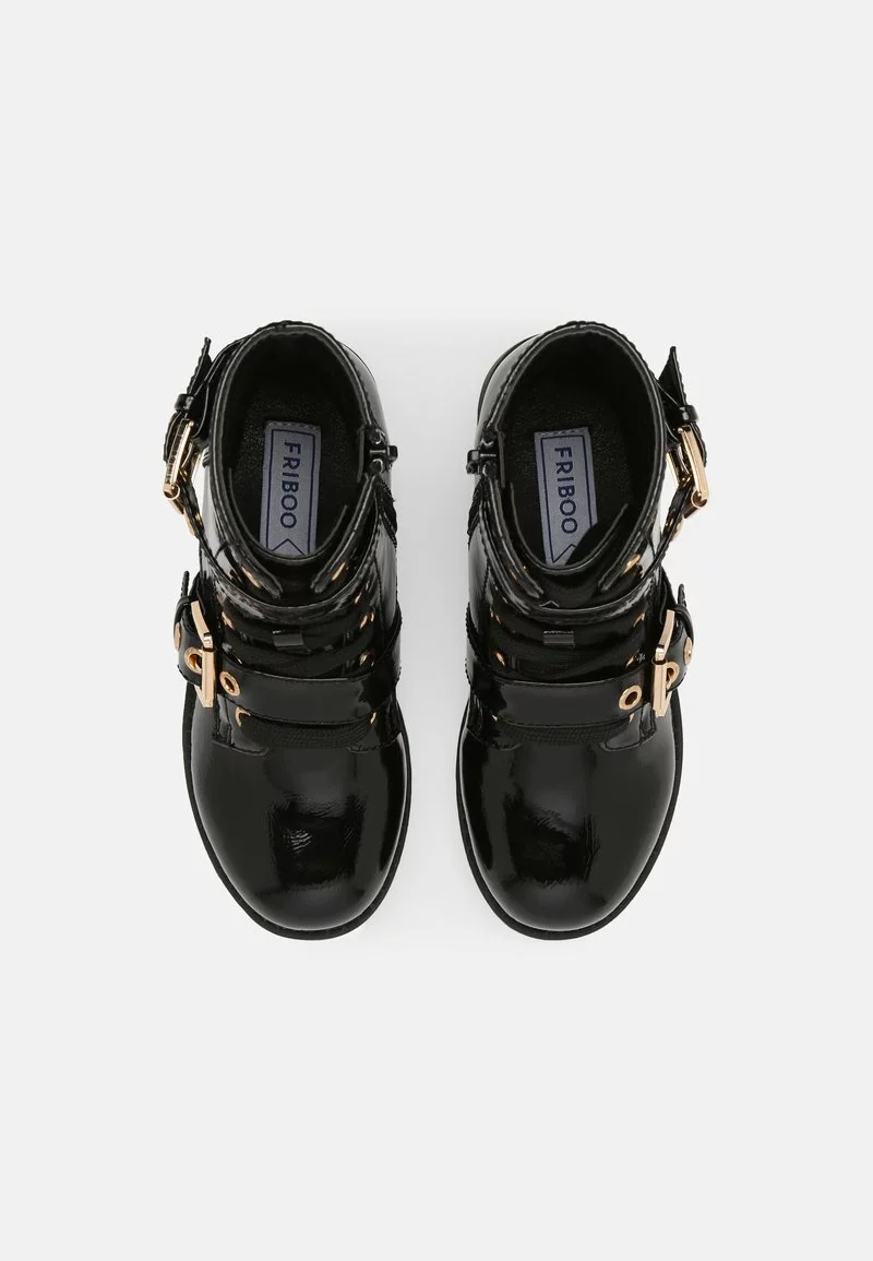 Friboo Niños Botines Con Cordones - Black 6 Friboo Niños Botines Con Cordones - Black - Imagen 4