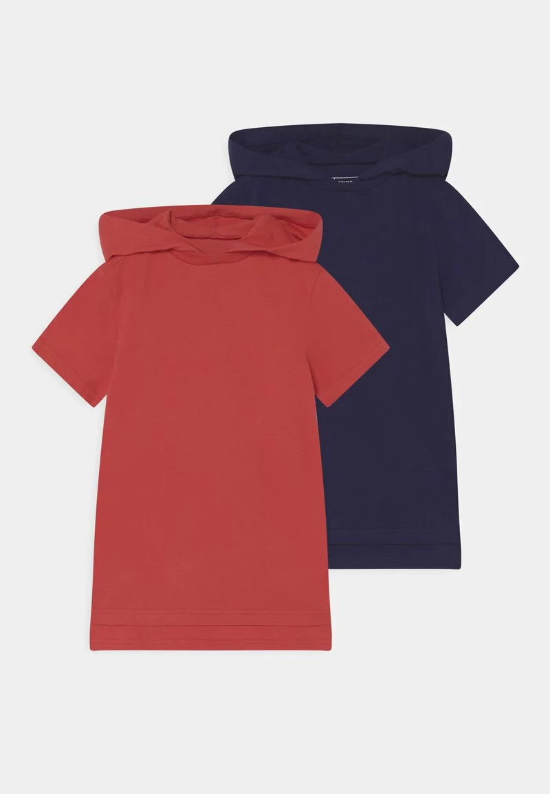 Friboo Niños BOYS HOODED TEE 2 PACK - Camiseta Estampada - Red/dark Blue 3 Friboo Niños BOYS HOODED TEE 2 PACK - Camiseta Estampada - Red/dark Blue