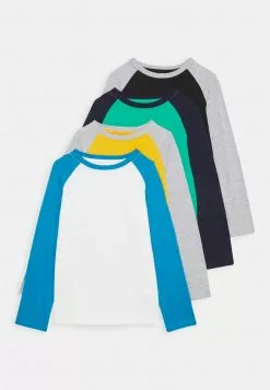 Friboo Hombre 4 PACK - Camiseta De Manga Larga - Light Grey/ochre/dark Blue