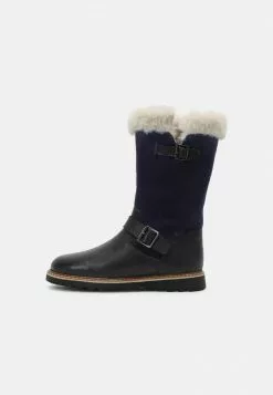 Friboo Niños LEATHER - Botas Para La Nieve - Dark Blue