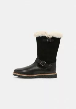 Friboo Niños LEATHER - Botas Para La Nieve - Black