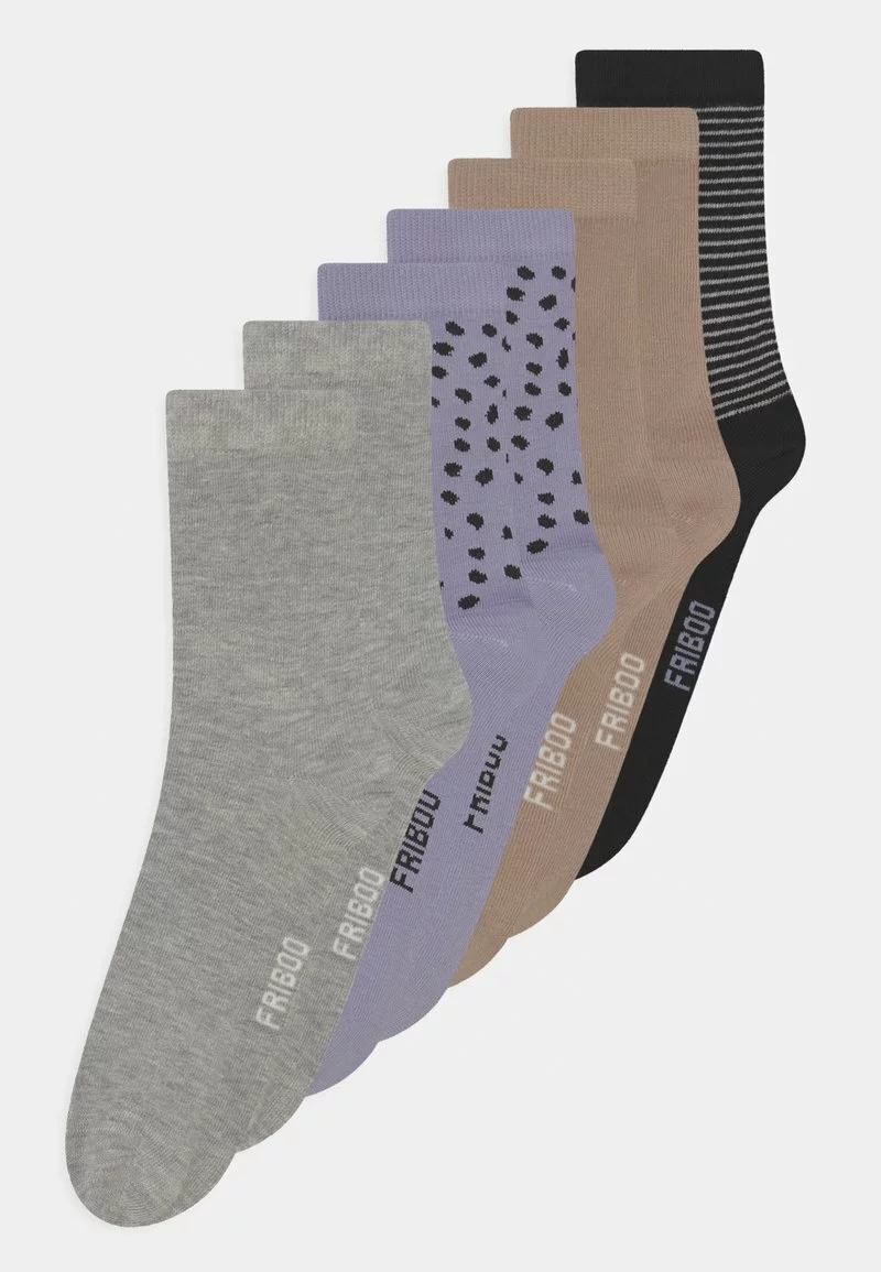 Friboo Niños 7 PACK - Calcetines - Purple/tan/grey 3 Friboo Niños 7 PACK - Calcetines - Purple/tan/grey