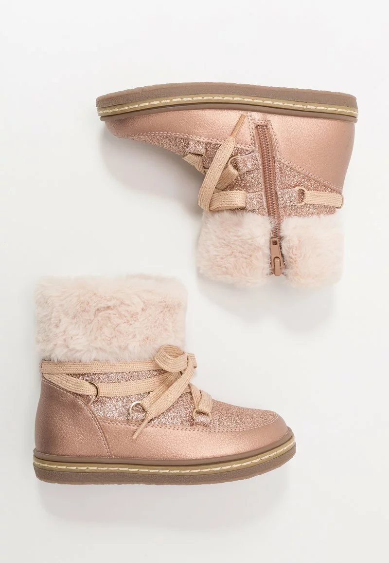Friboo Niños Botines Con Cordones - Rose Gold 3 Friboo Niños Botines Con Cordones - Rose Gold