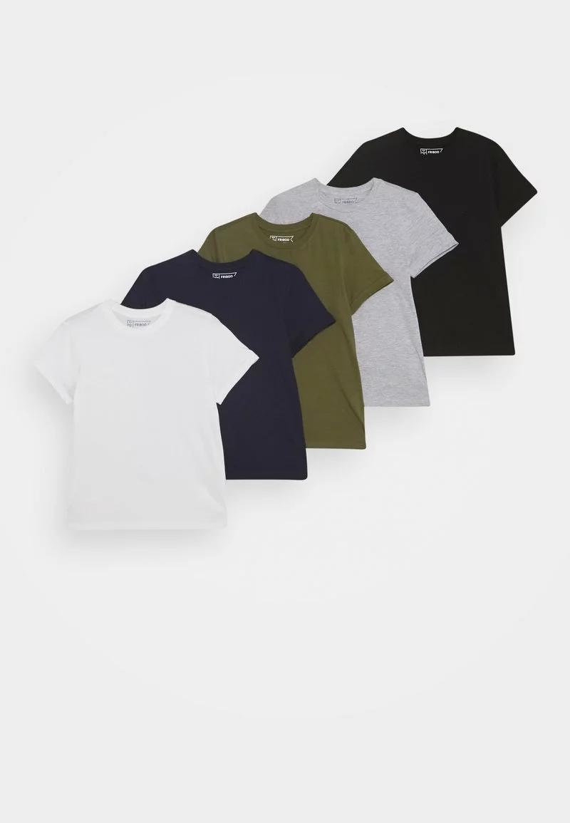 Friboo Niños 5 PACK - Camiseta Básica - White/light Grey/dark Blue 3 Friboo Niños 5 PACK - Camiseta Básica - White/light Grey/dark Blue