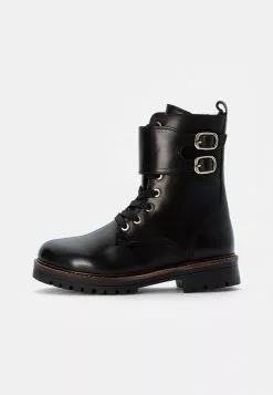 Friboo Niños LEATHER BOOTIES - Botines Con Cordones - Black